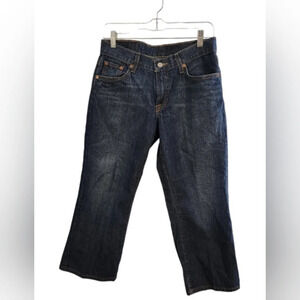 Vintage Lucky Brand Jeans Womens 27 Classic Fit Crop Dungarees Blue Denim Cotton